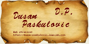 Dušan Paskulović vizit kartica